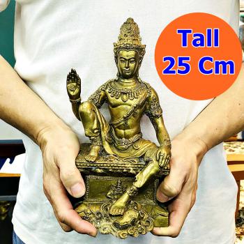 Large Jatukam Magic Statue Rahu King Of Treasure Be2550 Yellow Thai Amulet 17043