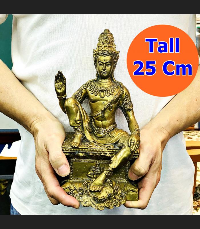 Large Jatukam Magic Statue Rahu King Of Treasure Be2550 Yellow Thai Amulet 17043