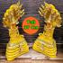 Buddha Statue Prevent Gold Naga Nakpog Cobra 7head Coiled Base Thai Amulet 17045