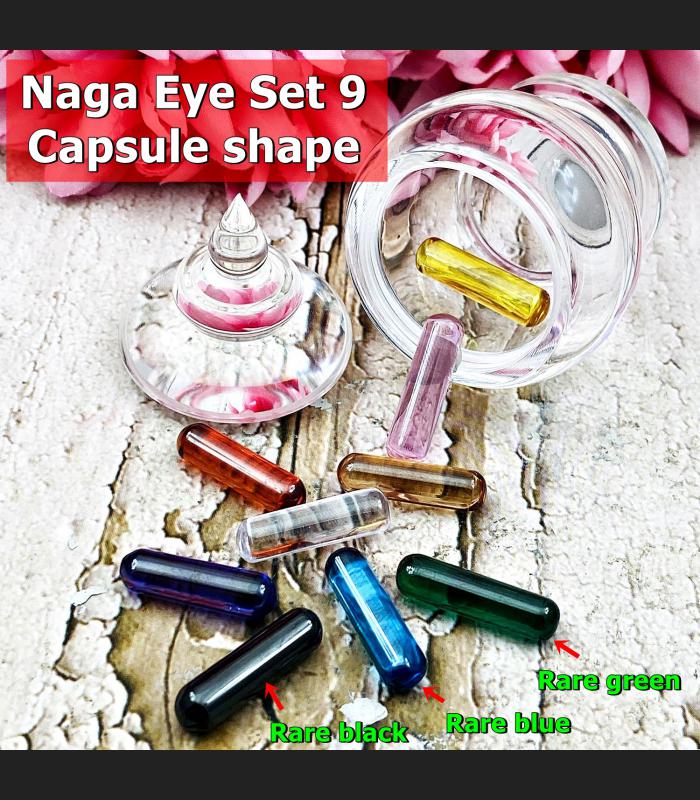 Compilation Stupa Set9 Leklai Healing Stone Naga Eye Capsule Thai Amulet #17051