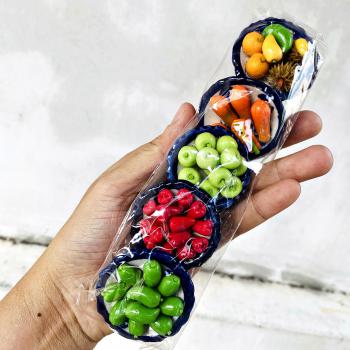 Dollhouse 1/12 Miniature 5 Fruit Model Worship Offering Pray Thai Amulet #17056