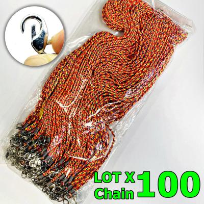 Lot 100pcs Necklace Chain Nylon 30c Lobster Clasp Hook Thai Amulet Rainbow 17060