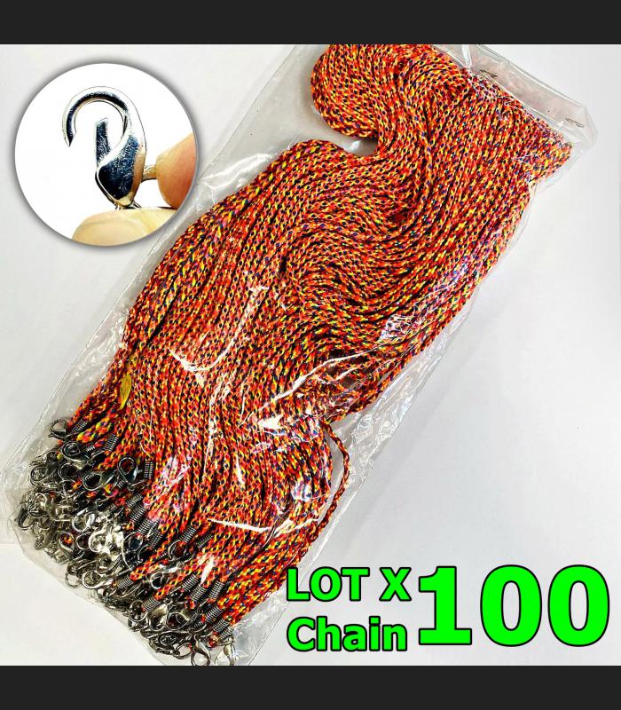 Lot 100pcs Necklace Chain Nylon 30c Lobster Clasp Hook Thai Amulet Rainbow 17060