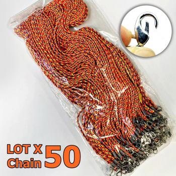 Lot 50pcs Necklace Chain Nylon 30cm Lobster Clasp Hook Thai Amulet Rainbow 17061