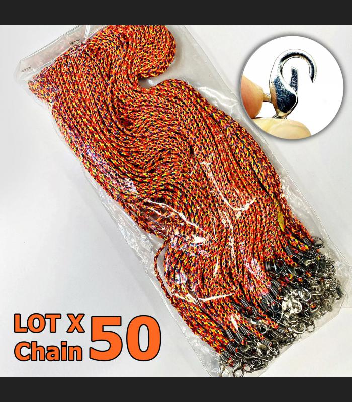 Lot 50pcs Necklace Chain Nylon 30cm Lobster Clasp Hook Thai Amulet Rainbow 17061