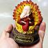 Fine Art Pidta Buddha Closed Eye Kb Ariyachat Peacock Yellow Thai Amulet #17062