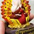 Fine Art Pidta Buddha Closed Eye Kb Ariyachat Peacock Yellow Thai Amulet #17062