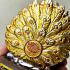 Pidta Closed Eye Buddha Kb Ariyachat Peacock Wealth Rich Gold Thai Amulet #17063