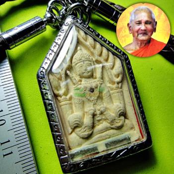 KhunPaen Rahu Charming Wealth Rich Money Lp Key White Be2555 Thai Amulet #17080