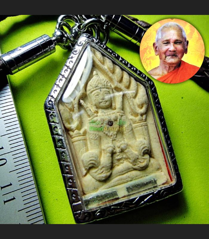 KhunPaen Rahu Charming Wealth Rich Money Lp Key White Be2555 Thai Amulet #17080