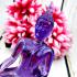 Seated Buddha Statue Colored Peaceful Smiling Art Dark Purple Thai Amulet #17093