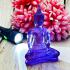 Seated Buddha Statue Colored Peaceful Smiling Art Dark Purple Thai Amulet #17093