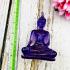 Seated Buddha Statue Colored Peaceful Smiling Art Dark Purple Thai Amulet #17093