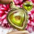 Crystal Healing Naga Eye Mind Stone Leklai Pendant Green Thai Amulet #17095