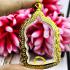 Empty Metal Stencil Frame Case Gold Plated Medal Nangpan 4.5cm Thai Amulet 17110
