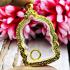 Empty Metal Stencil Frame Case Gold Plated Medal Nangpan 4.5cm Thai Amulet 17110