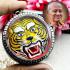 Tiger Face Protection Shield Fortune Lp Supoj Be2555 Colorful Thai Amulet #17119
