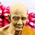 Lifelike Wax Monk Meditation Statue Lp Doo Watsakae Wealth Thai Amulet #17123
