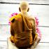 Lifelike Wax Monk Meditation Statue Lp Doo Watsakae Wealth Thai Amulet #17123