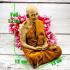 Lifelike Wax Monk Meditation Statue Lp Doo Watsakae Wealth Thai Amulet #17123