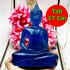 Meditation Buddha Statue Happiness Smile Home Decoration Blue Thai Amulet #17126