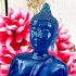 Meditation Buddha Statue Happiness Smile Home Decoration Blue Thai Amulet #17126