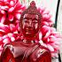 Meditation Buddha Statue Fortune Wealth Home Decoration Red Thai Amulet #17127