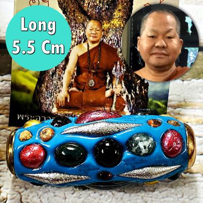 Takurt Leklai 59 Mixed Lucky Somporn Protection Life Blue 5cm Thai Amulet #17140