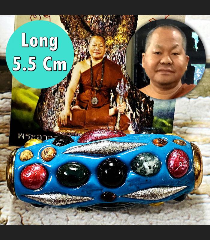 Takurt Leklai 59 Mixed Lucky Somporn Protection Life Blue 5cm Thai Amulet #17140