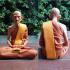 LIFELIKE WAX FINE ART THAI MONK STATUE AMULET LP GUAY KUAY WATKOSITARAM MEDITATION 9INCH