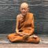Lifelike Wax Art Monk Meditation Statue Lp Doon WatBuraparam Thai Amulet #17146