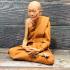 Lifelike Wax Art Monk Meditation Statue Lp Doon WatBuraparam Thai Amulet #17146