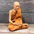 Lifelike Wax Art Monk Meditation Statue Lp Doon WatBuraparam Thai Amulet #17146