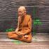 Lifelike Wax Art Monk Meditation Statue Lp Doon WatBuraparam Thai Amulet #17146