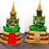 Large Meditation Emerald Buddha Statue Amulet Lucky Green Gold Armor 50cm #17148