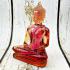 Meditation Buddha Statue Mindfulness Smile Home Decor RedPink Thai Amulet #17155
