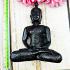 Meditation Buddha Statue Mindfulness Smile Home Decor Black Thai Amulet #17156