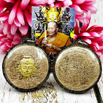Deity Mercy Pha Luck Gold Face Attract Mind Lp Kalong Be2550 Thai Amulet #17168