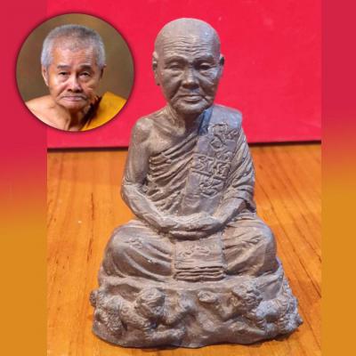 MINIATURE MEDITATION MONK STATUE HANUMAN DOUBLE MONKEY BASE LP AUNT THAI AMULET