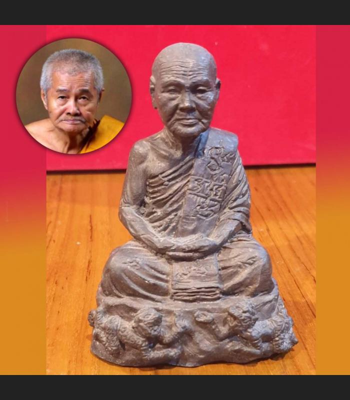 MINIATURE MEDITATION MONK STATUE HANUMAN DOUBLE MONKEY BASE LP AUNT THAI AMULET
