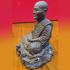 MINIATURE MEDITATION MONK STATUE HANUMAN DOUBLE MONKEY BASE LP AUNT THAI AMULET