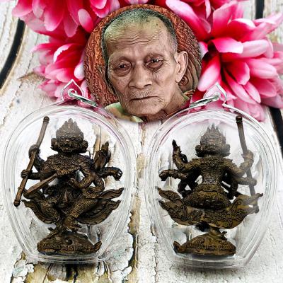 Hanuman Monkey 4Face 8Hand Nawa Nammon Water Lp Kalong Be2552 Thai Amulet #17172