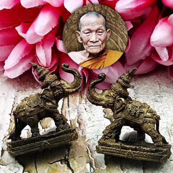 POWERFUL SACRED ELEPHANT LP KALONG AMULET THAI TALISMAN REAL