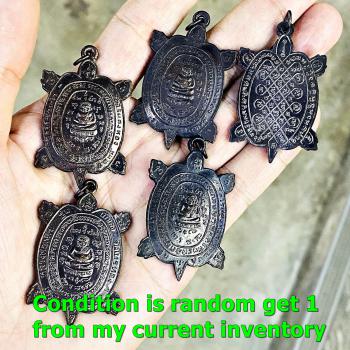 Happy Buddha Turtle Lp Liew Sankajai Plodni NoDebt Be2536 Nawa Thai Amulet 17184