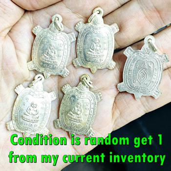 Turtle Sankajai Trimas Millionaire Buddha Lp Liew Be2536 Alloy Thai Amulet 17187