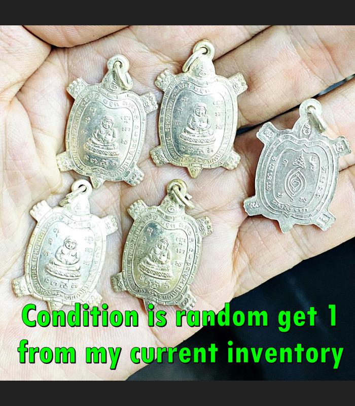 Turtle Sankajai Trimas Millionaire Buddha Lp Liew Be2536 Alloy Thai Amulet 17187