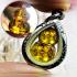 Crystal Healing Stone Naga Eye Leklai NamTow Bottle Yellow Thai Amulet #17189