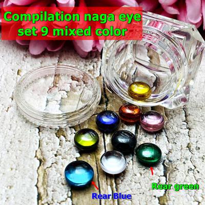 Compilation Set9 Fortune Stone Naga Eye Leklai Button Stupa Thai Amulet #17204