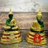 Seated Emerald Buddha Statue Meditation Deity Green Gold Rainy Thai Amulet 17242