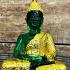 Seated Emerald Buddha Statue Meditation Deity Green Gold Rainy Thai Amulet 17242